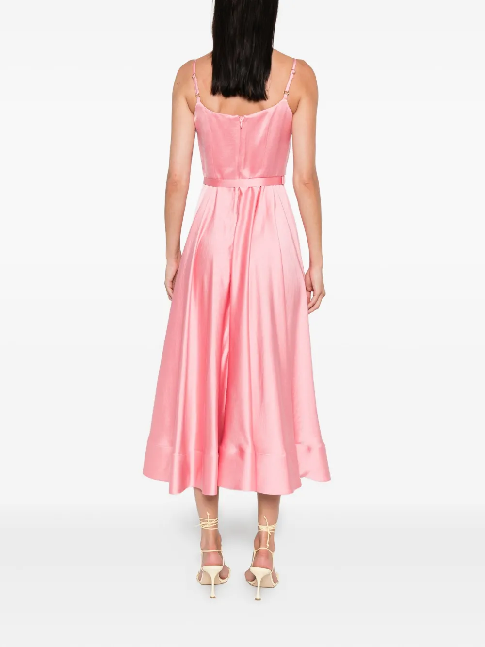 NISSA belted midi dress Roze
