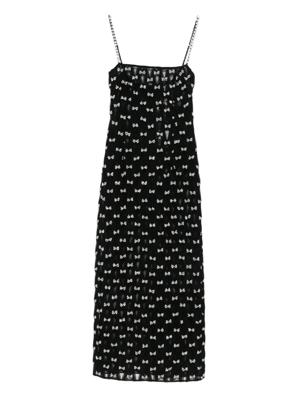 NISSA bow-embellished midi dress Zwart