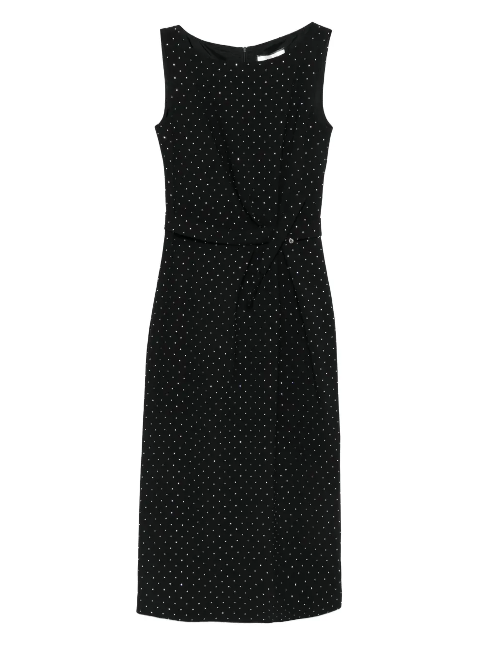 NISSA polka-dot embellished sleeveless midi dress Zwart
