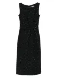 NISSA polka-dot embellished sleeveless midi dress - Black