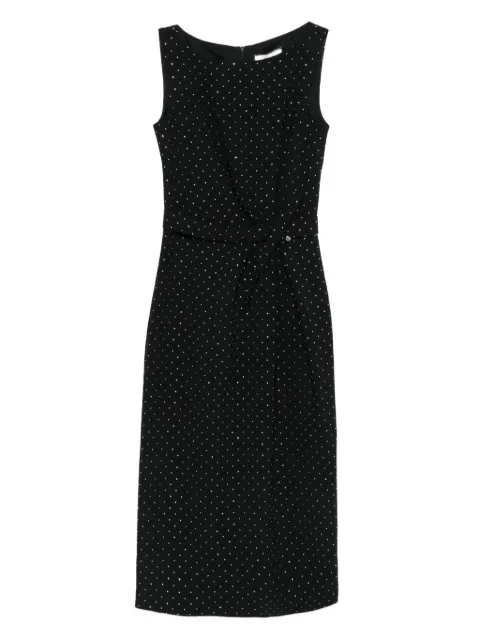 NISSA polka-dot embellished sleeveless midi dress
