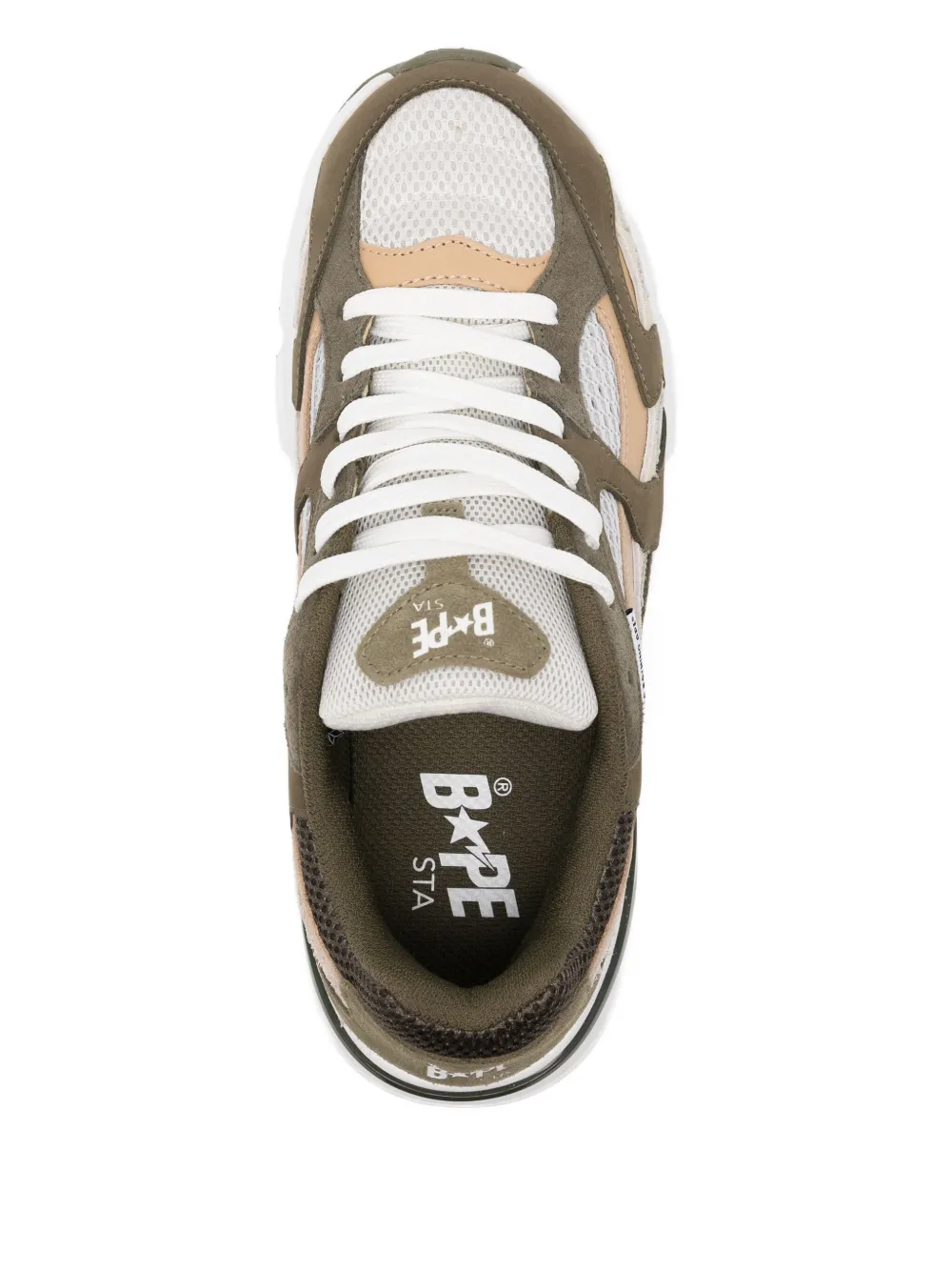 A BATHING APE star-embellished trainers Green