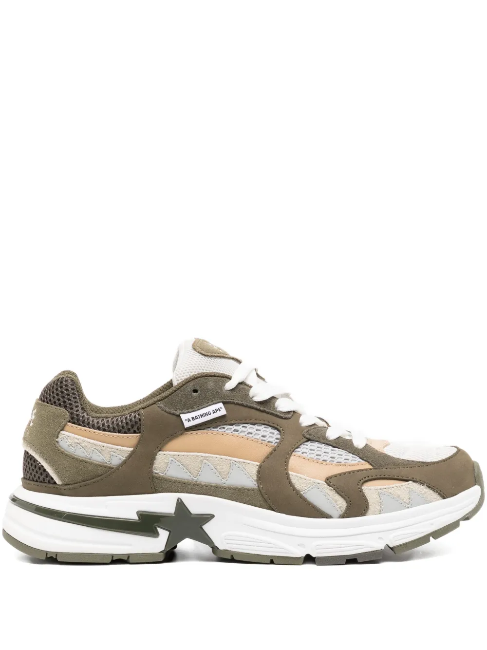A BATHING APE star-embellished trainers Green