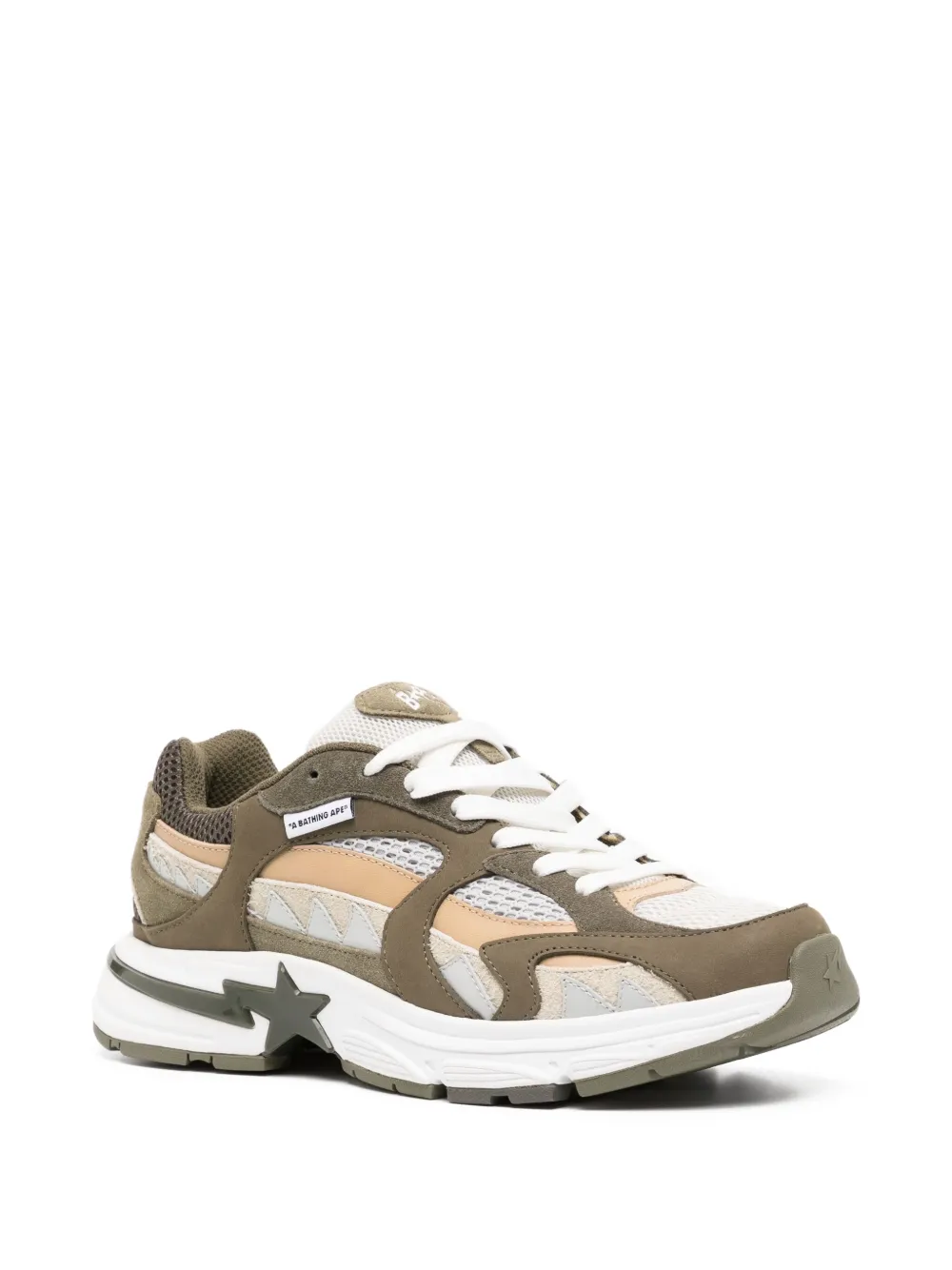 A BATHING APE star-embellished trainers Green