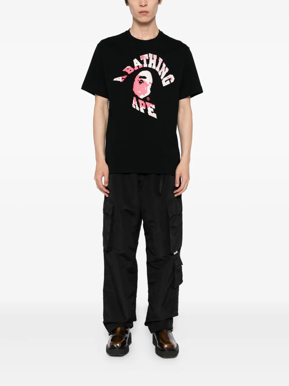 A BATHING APE T-shirt met grafische print Zwart