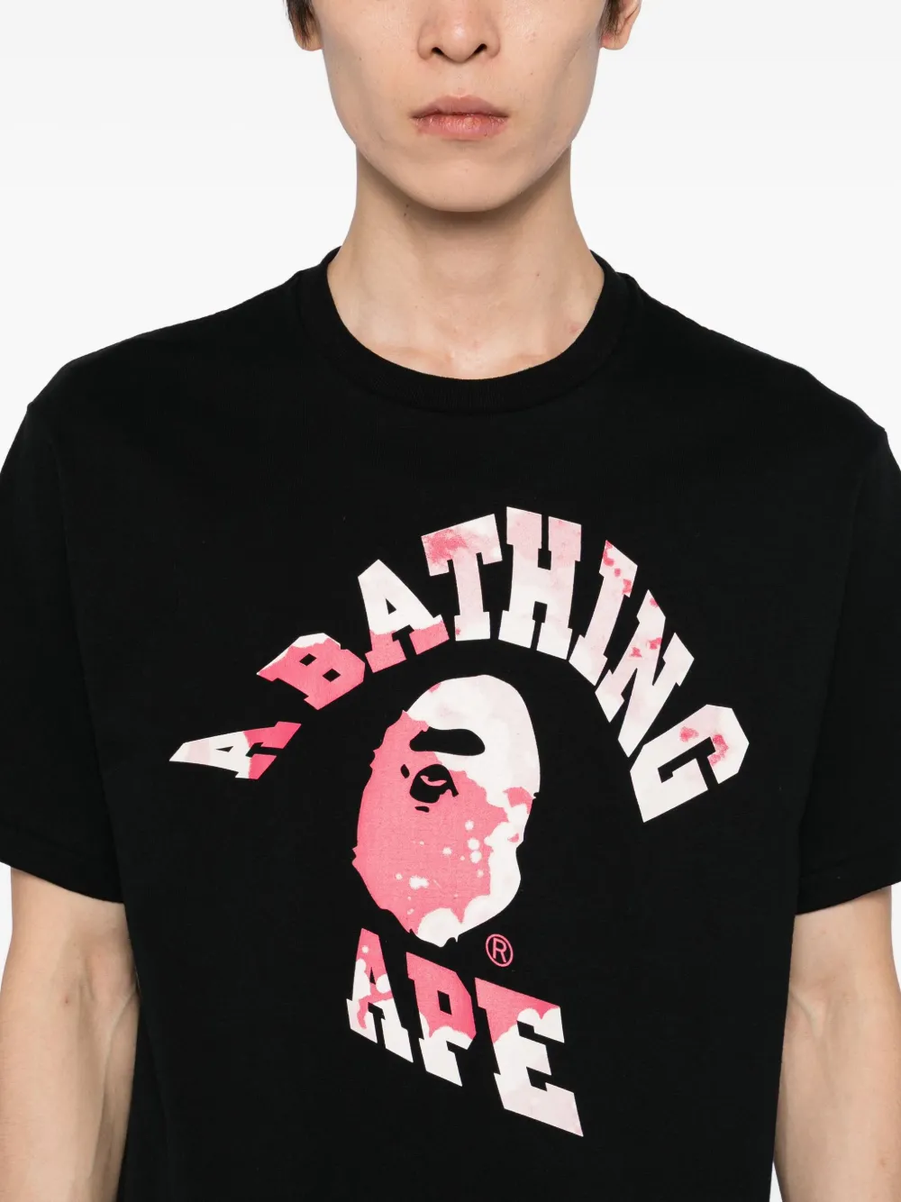 A BATHING APE T-shirt met grafische print Zwart
