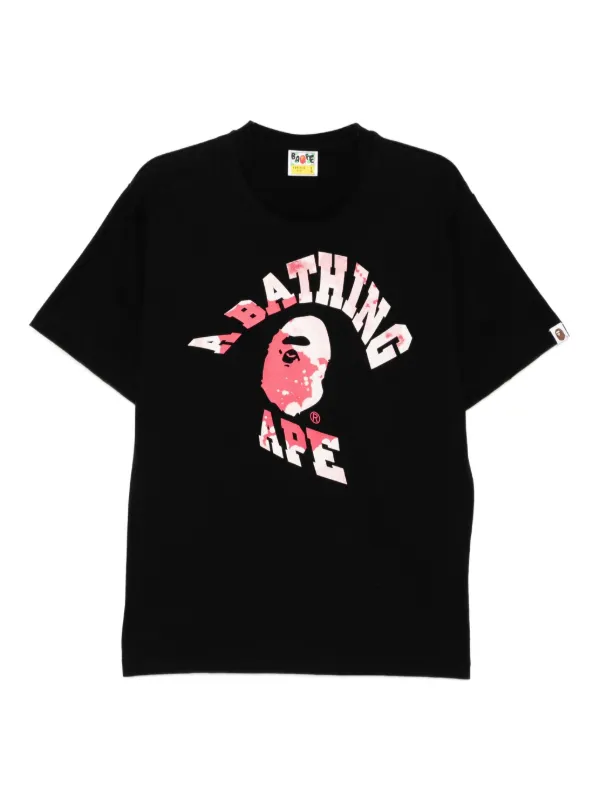 A BATHING APE  BapeTシャツ 黒 赤ファイア M A BATHING APE（アベイシングエイプ） tシャツ BAPE BY KAZUKI