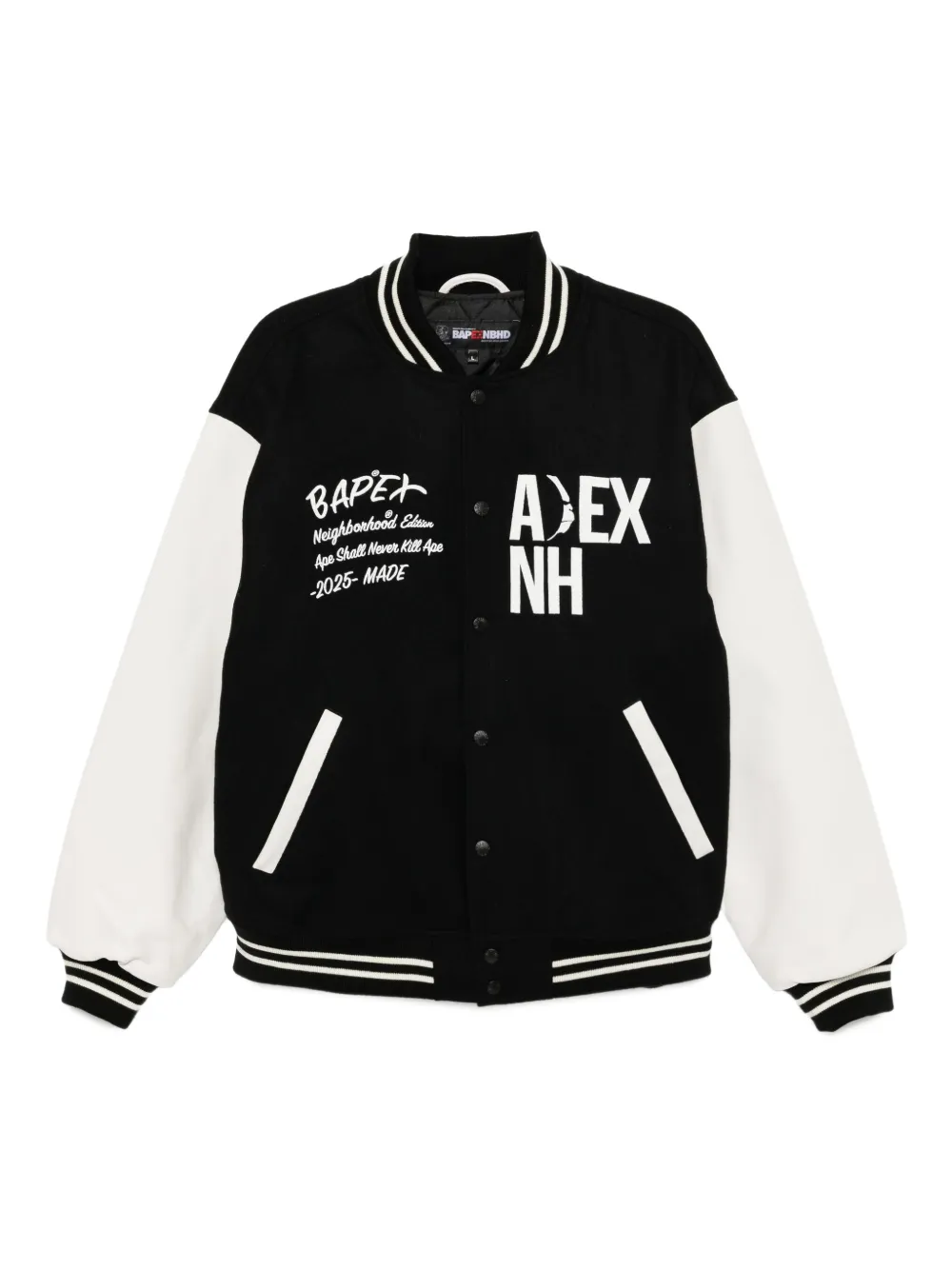 A BATHING APE Bomberjack met geborduurd logo Zwart