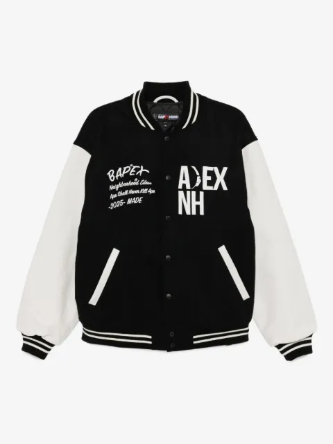 A BATHING APE® logo-embroidered bomber jacket