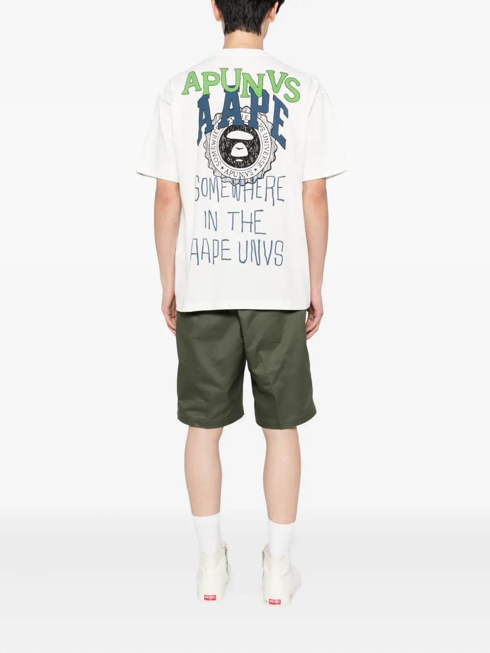 AAPE BY *A BATHING APE T-shirt met grafische print - Beige