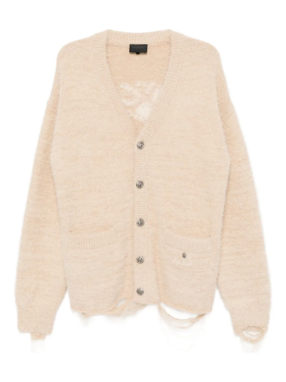 Bape Logo-embroidered Cardigan In Neutral
