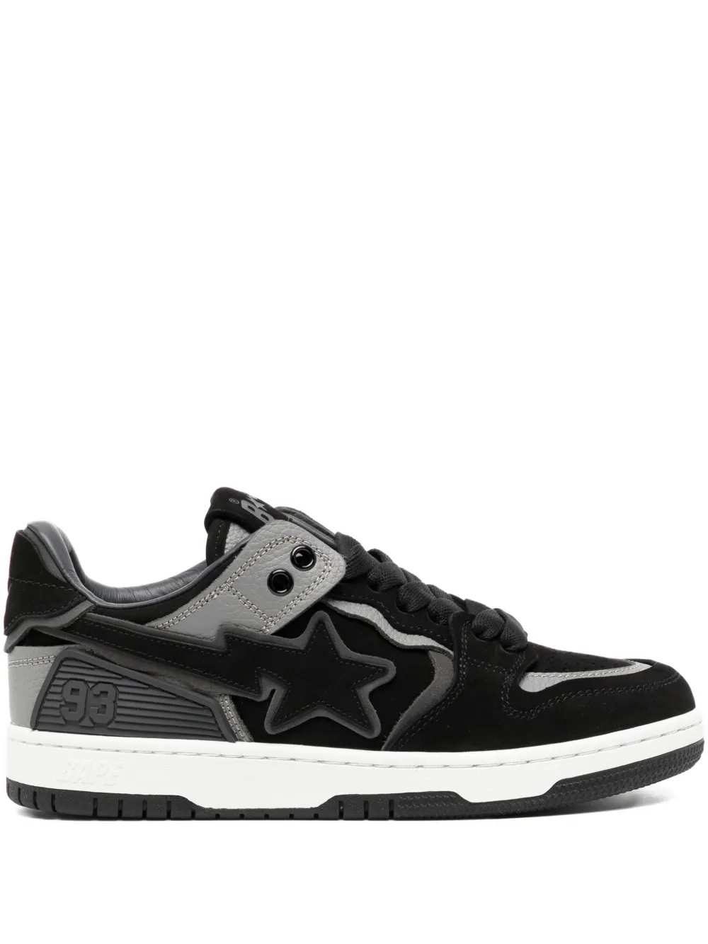 A BATHING APE star-patch lace-up trainer Black
