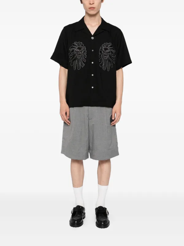 エイプ　ショートパンツ A BATHING APE ショートパンツ EMBROIDERY RELAXED FIT SHORTS BLK