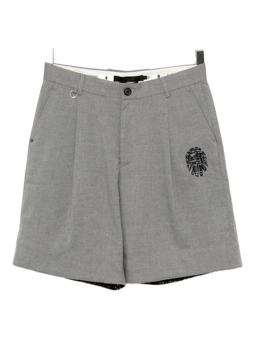 BAPE BLACK *A BATHING APE® Shorts con logo ricamato - Grigio