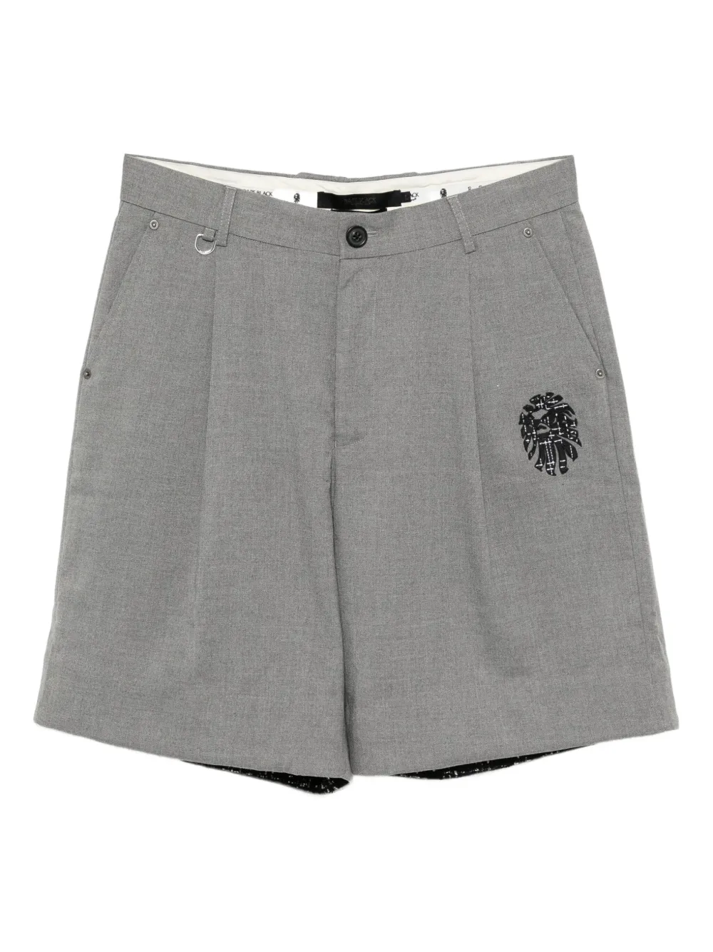 Bape Embroidered-logo Shorts In Gray