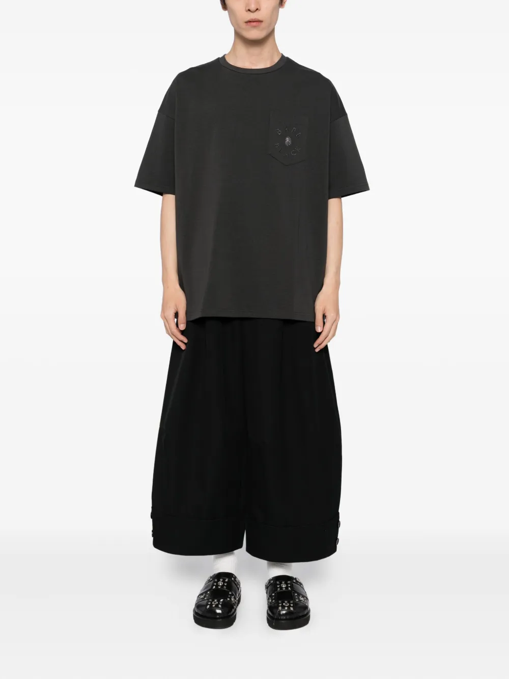 BAPE BLACK *A BATHING APE T-shirt met geborduurd logo - Grijs