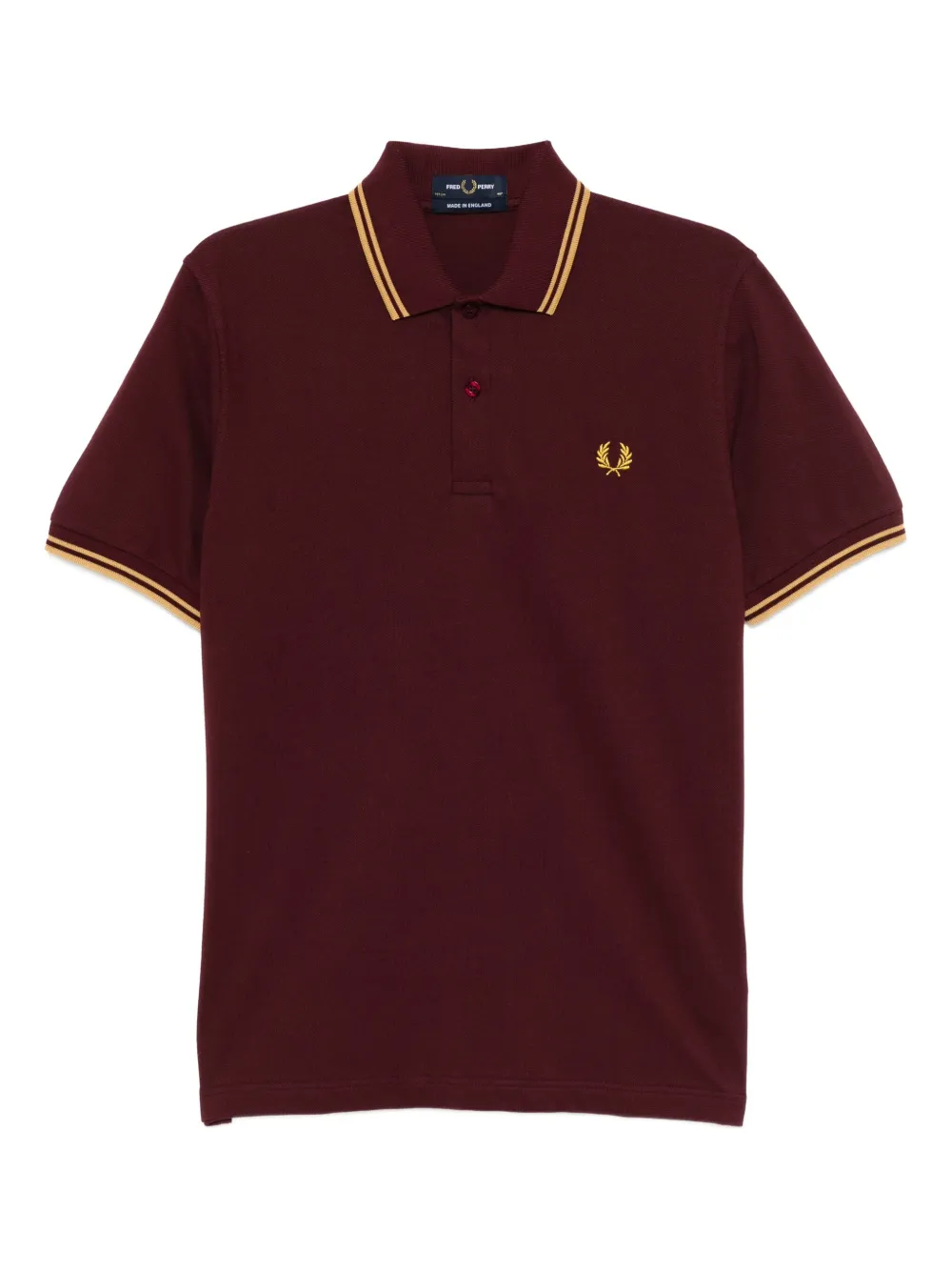 Fred Perry Embroidered-logo Polo Top In Burgundy