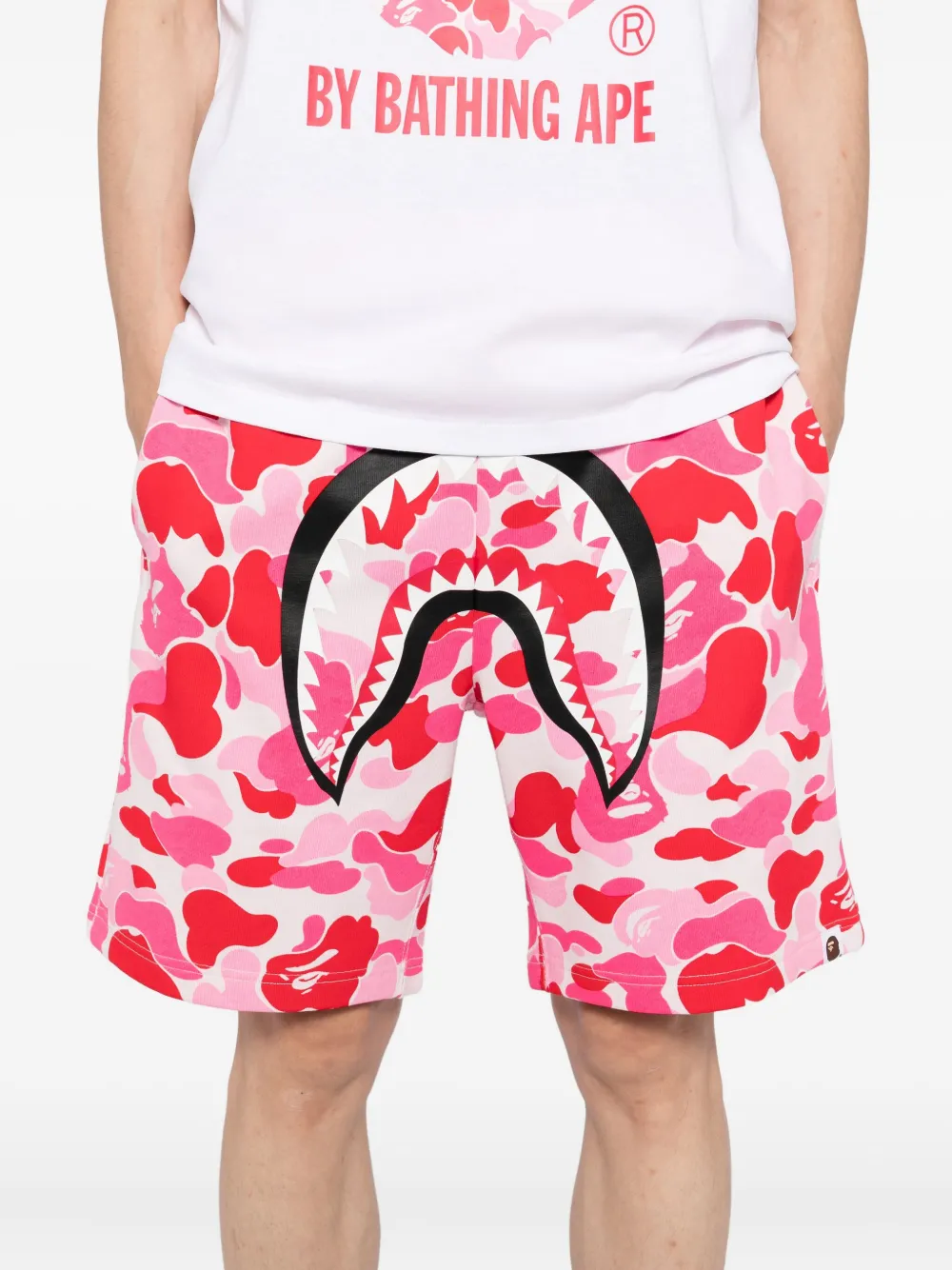 A BATHING APE Shorts met grafische print Roze