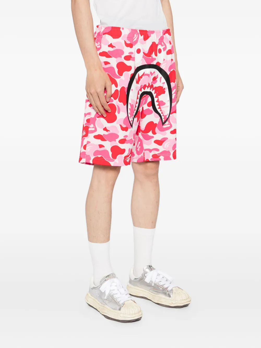 A BATHING APE Shorts met grafische print Roze