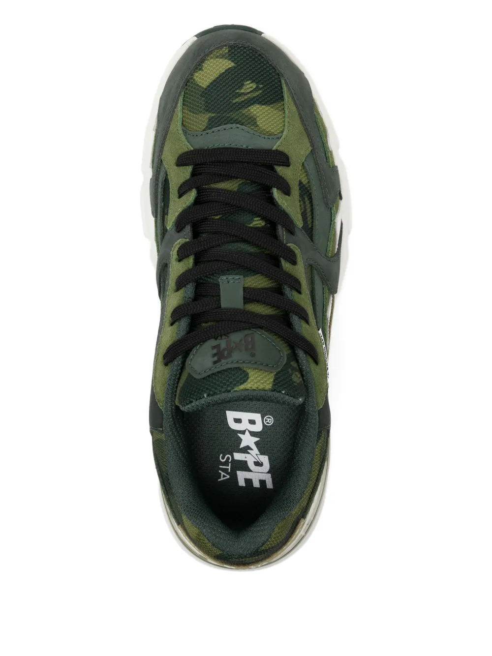 A BATHING APE star-embellished trainers Green