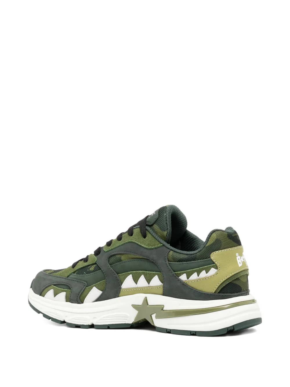 A BATHING APE star-embellished trainers Green