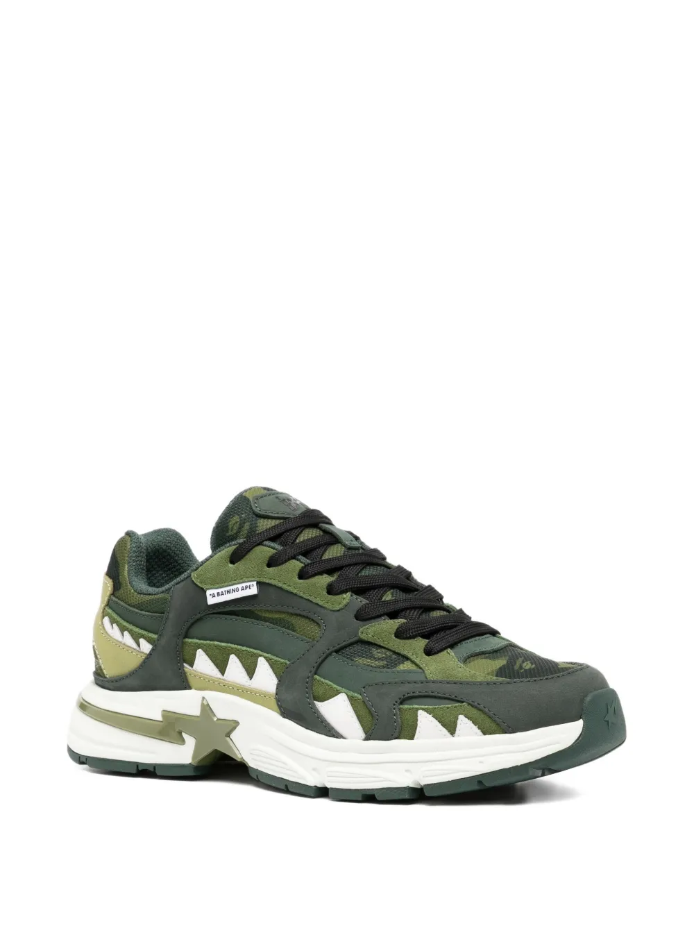 A BATHING APE star-embellished trainers Green