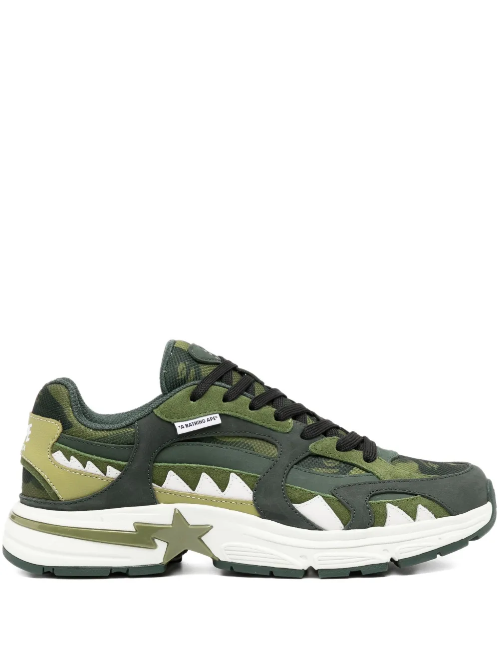 A BATHING APE star-embellished trainers Green