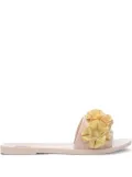 Melissa Babe Springtime flower-embellished slides - Neutrals