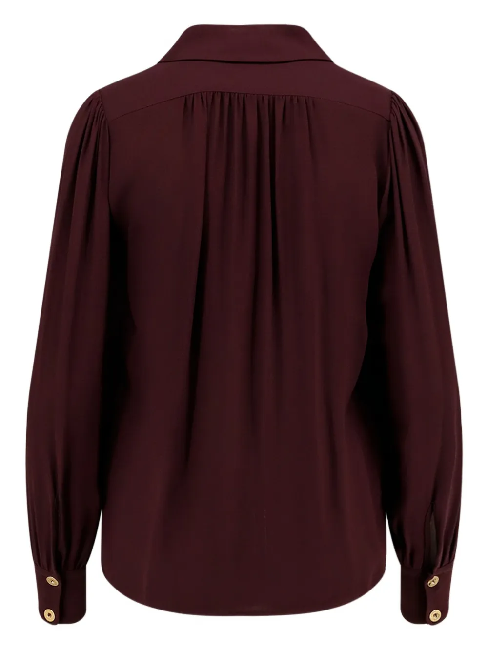 Elisabetta Franchi pleated-neck shirt Rood
