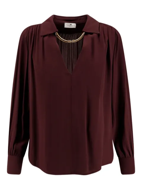 Elisabetta Franchi pleated-neck shirt