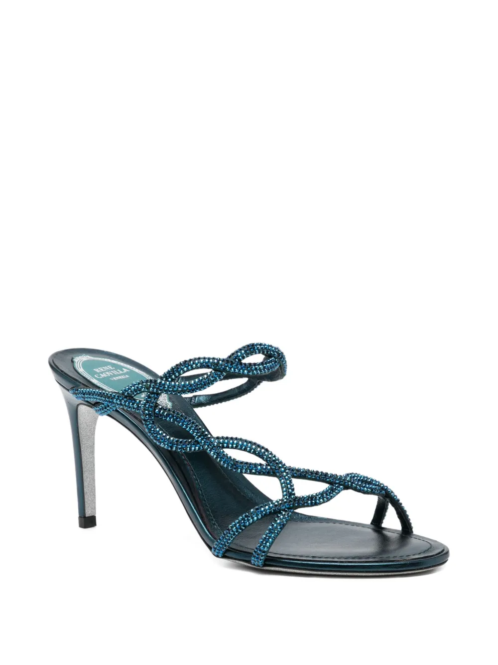 René Caovilla 80mm Braid Sandals In Blue