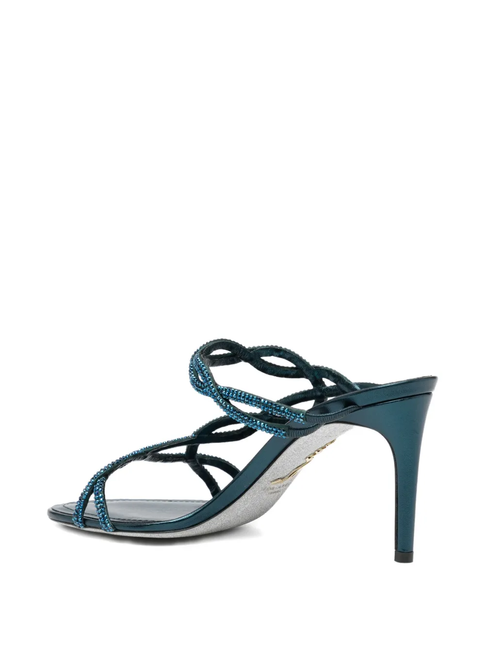 René Caovilla 80mm Braid Sandals In Blue