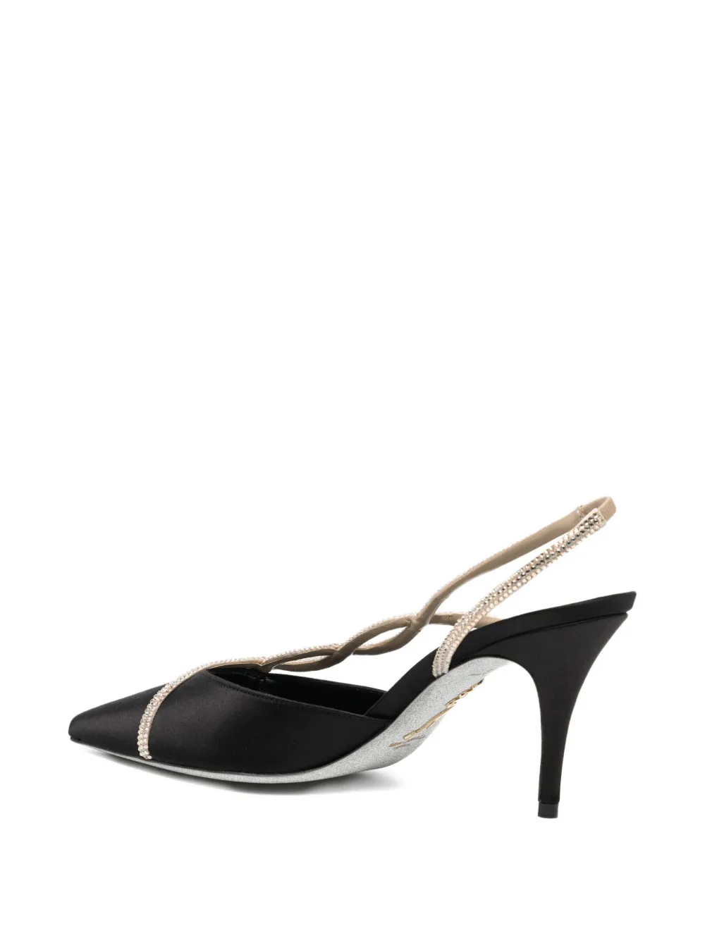 René Caovilla 80mm Embellished Braided Satin Pumps In Multi