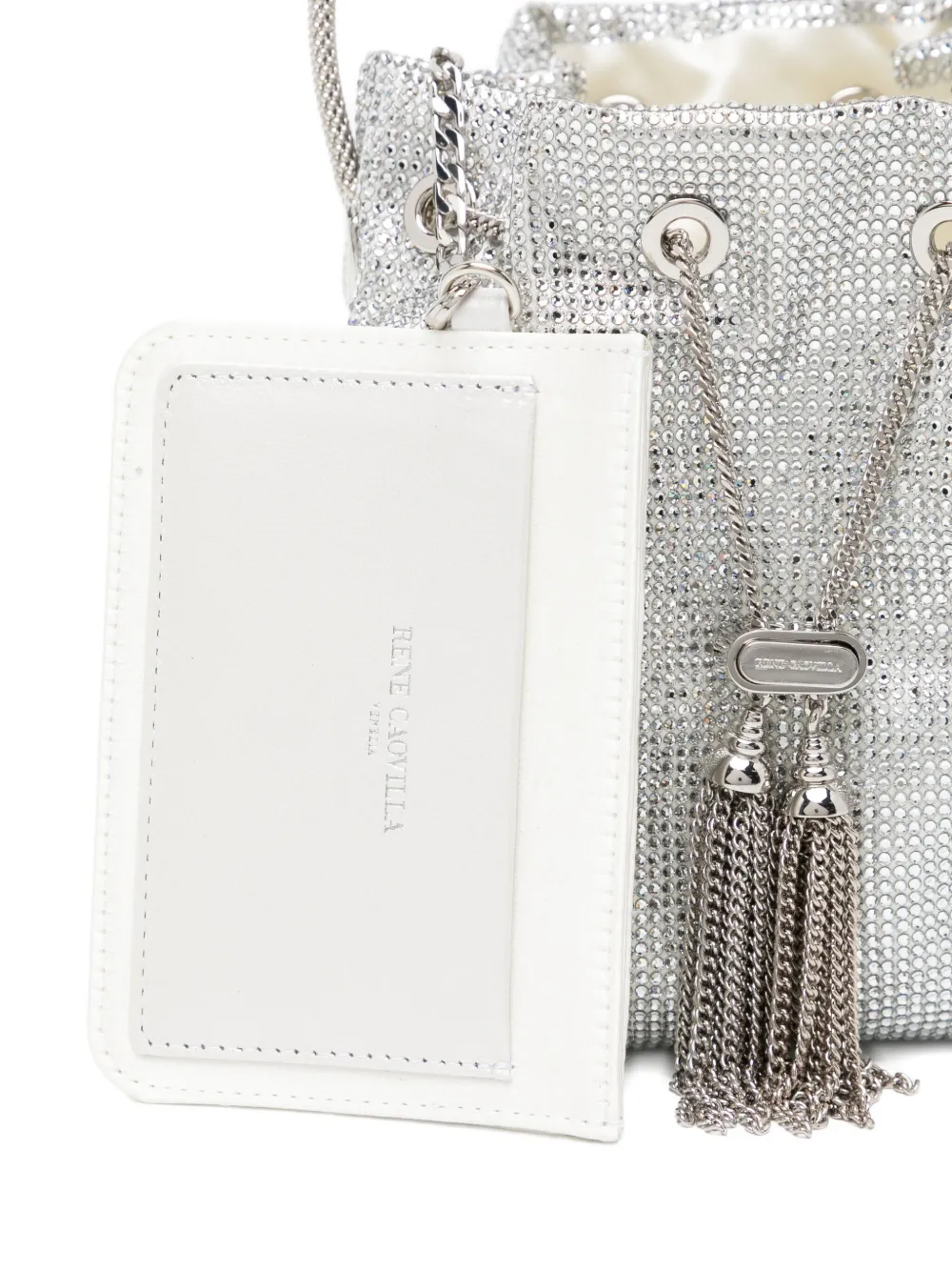 René Caovilla Mini Deva Tote Bag In Silver