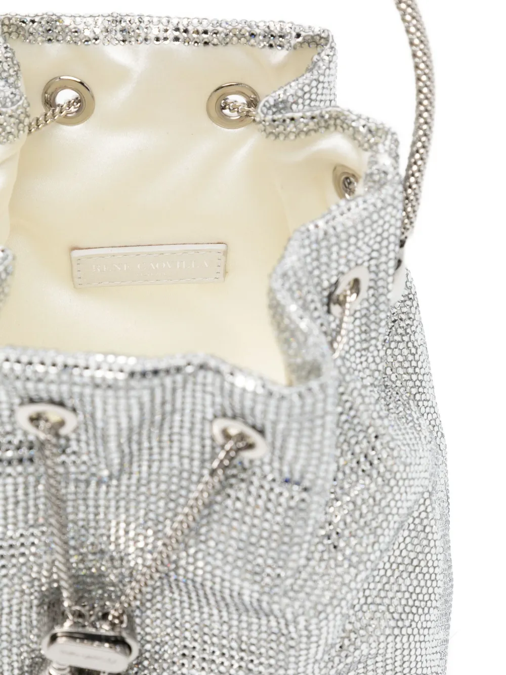 René Caovilla Mini Deva Tote Bag In Silver