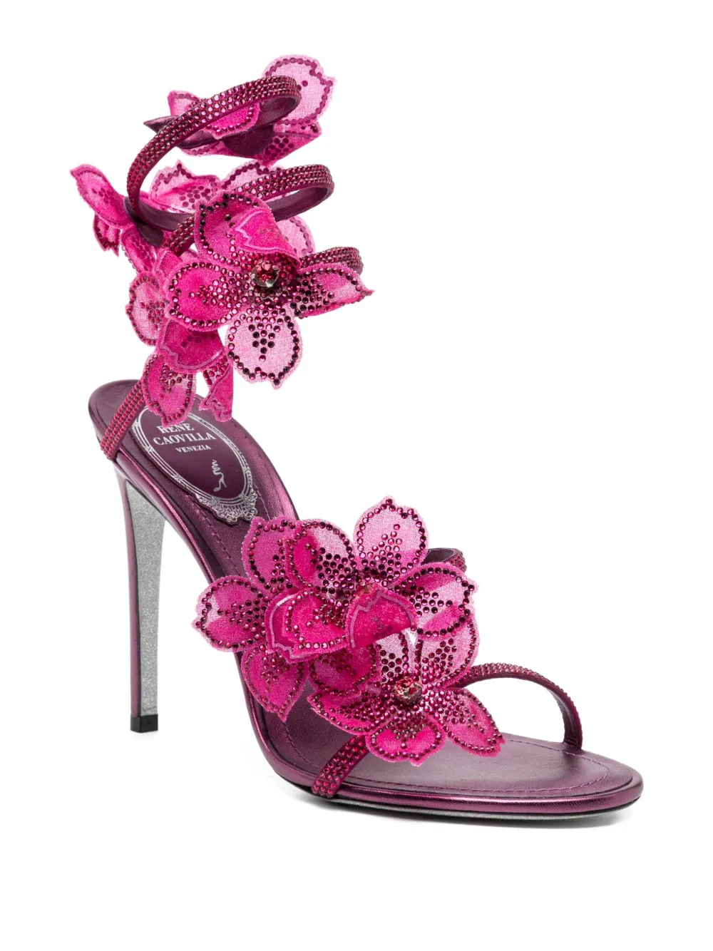 René Caovilla 105mm Floriane Sandals In Pink
