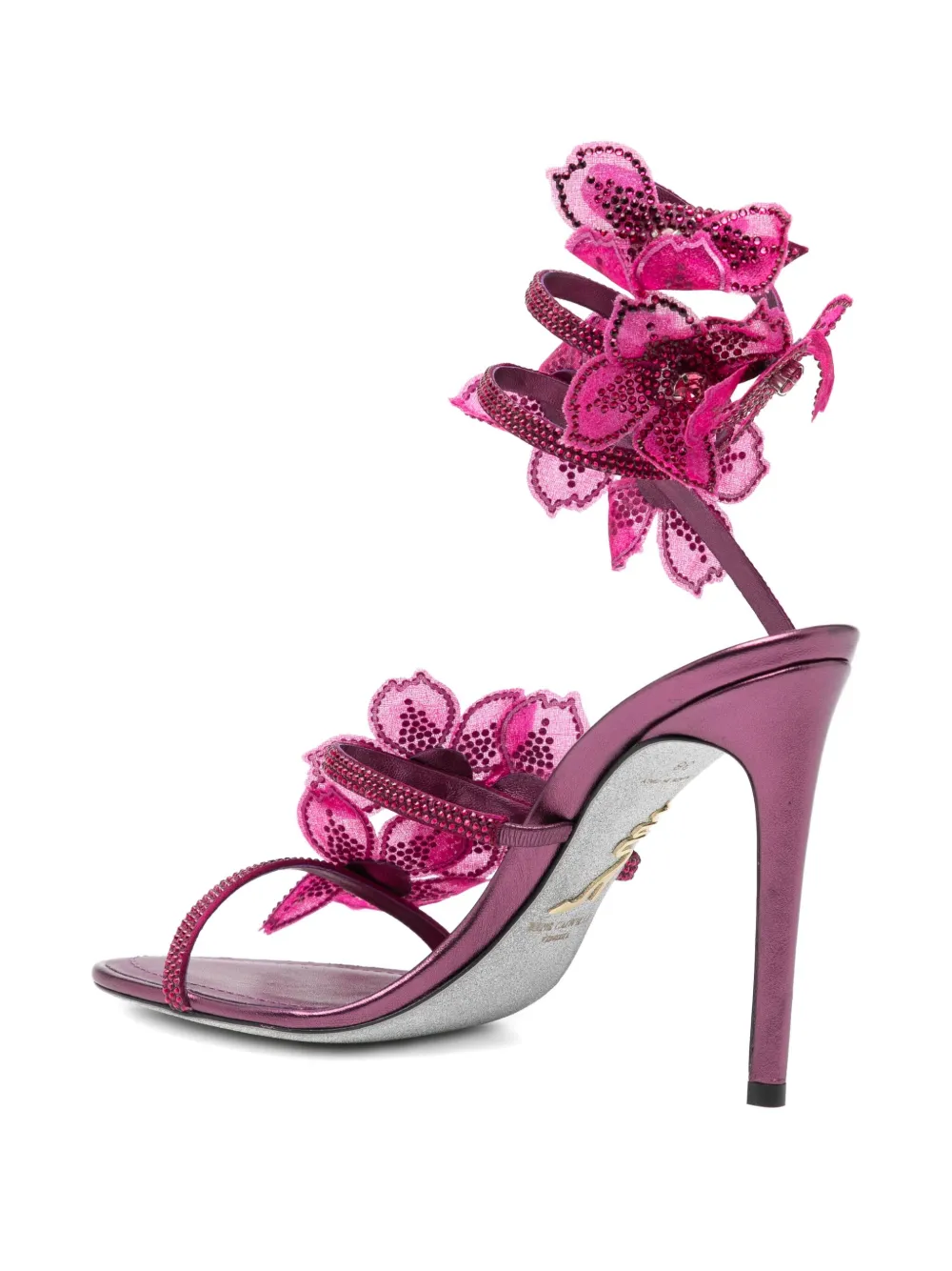 René Caovilla 105mm Floriane Sandals In Pink