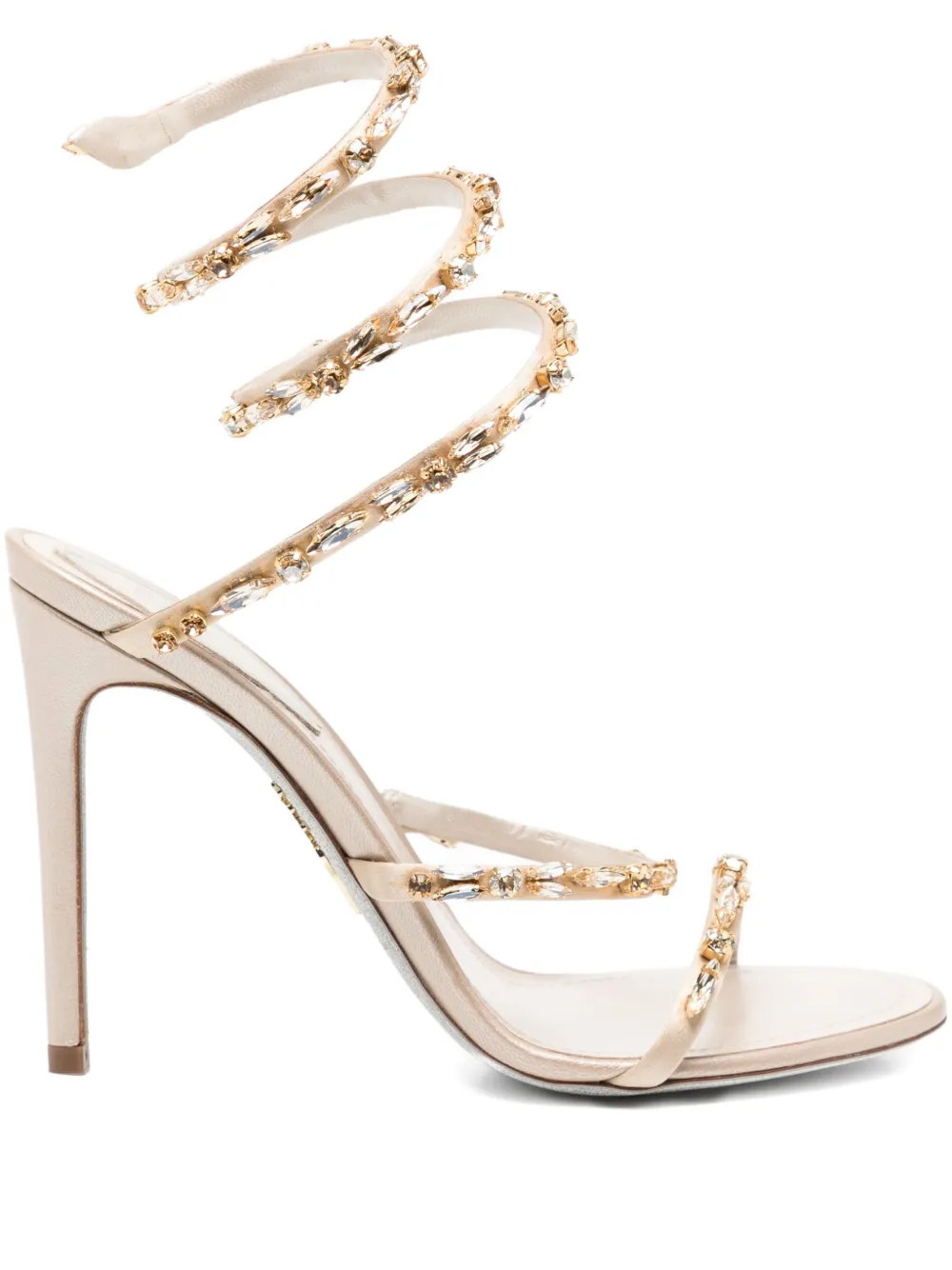 René Caovilla 105mm Cleo Sandals In Neutral