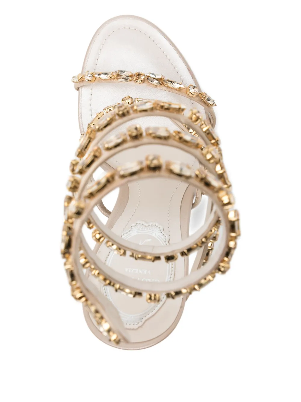 René Caovilla 105mm Cleo Sandals In Neutral