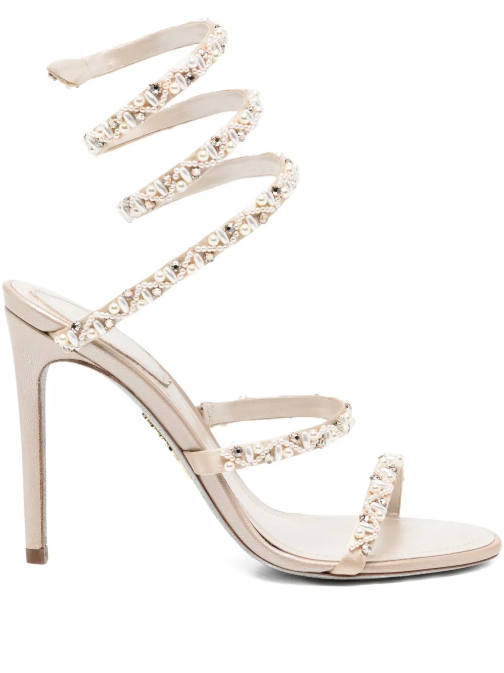 René Caovilla 100mm Chandelier Sandals In Neutral