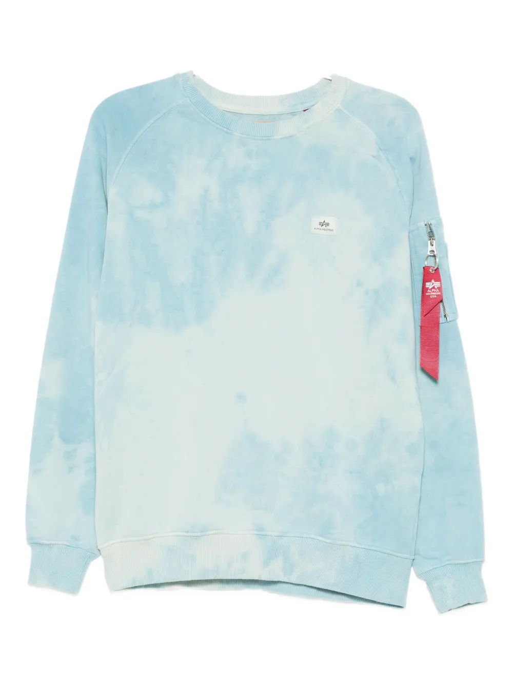 Alpha Industries Logo-appliqué Dyed Sweatshirt In Blue