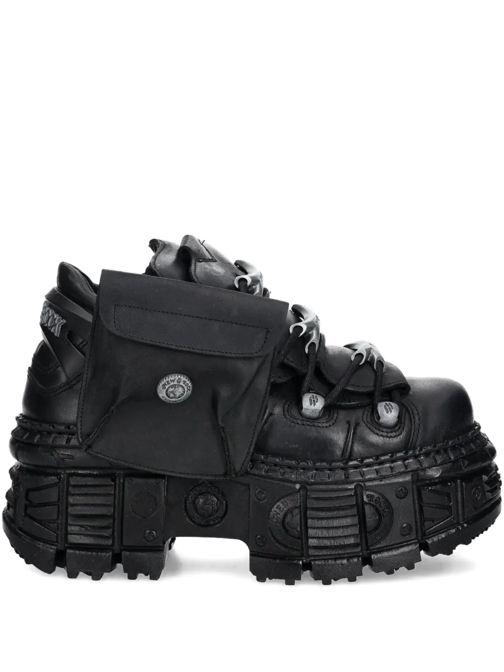 NEW ROCK pocket-detail platform sneakers | Black | Image 1