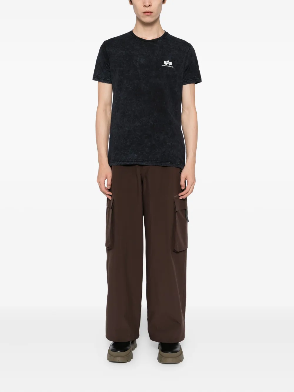 Alpha Industries T-shirt met logoprint - Zwart