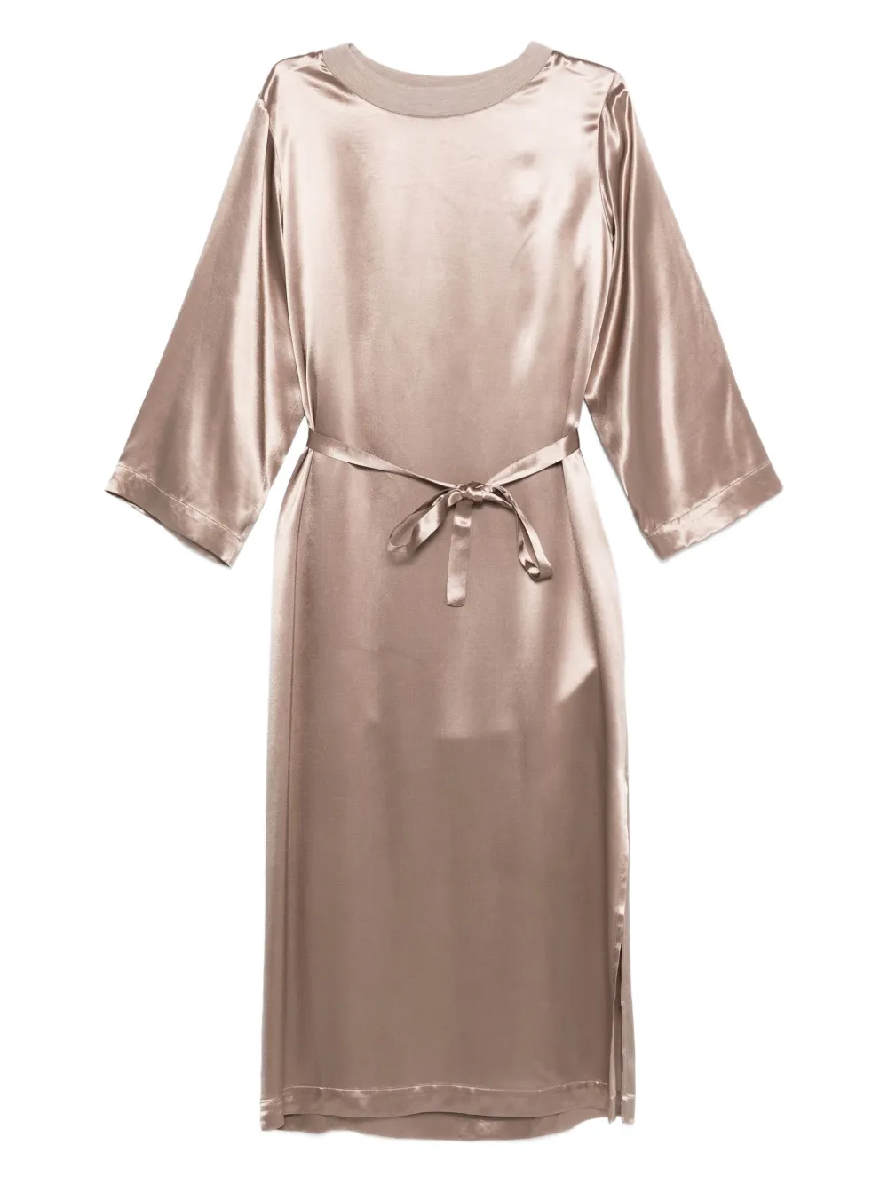 Peserico satin midi dress Beige