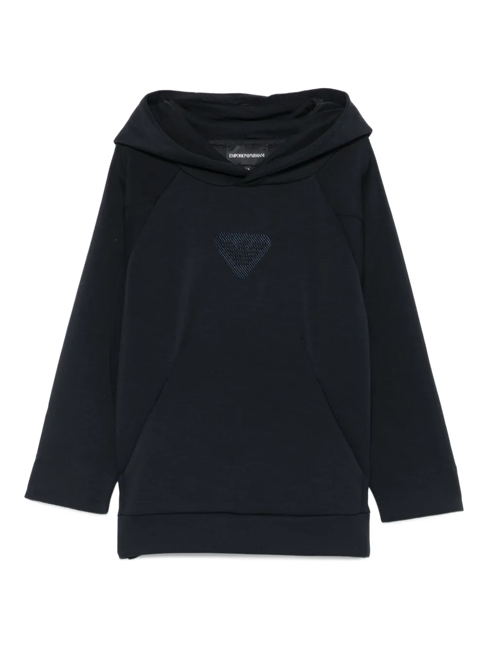 Emporio Ar i Kids Hoodie met logodetail Blauw