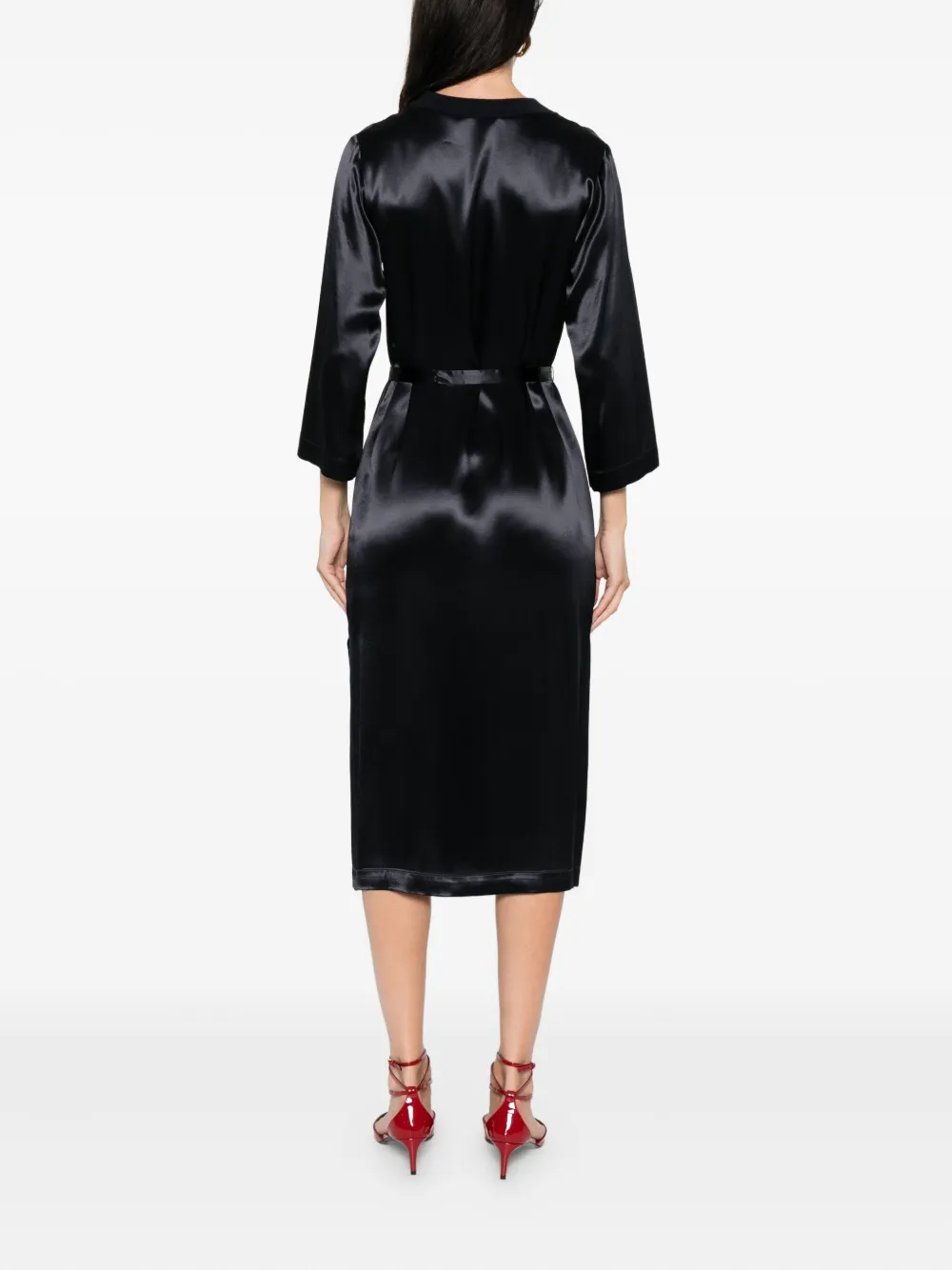 Peserico satin midi dress Blauw
