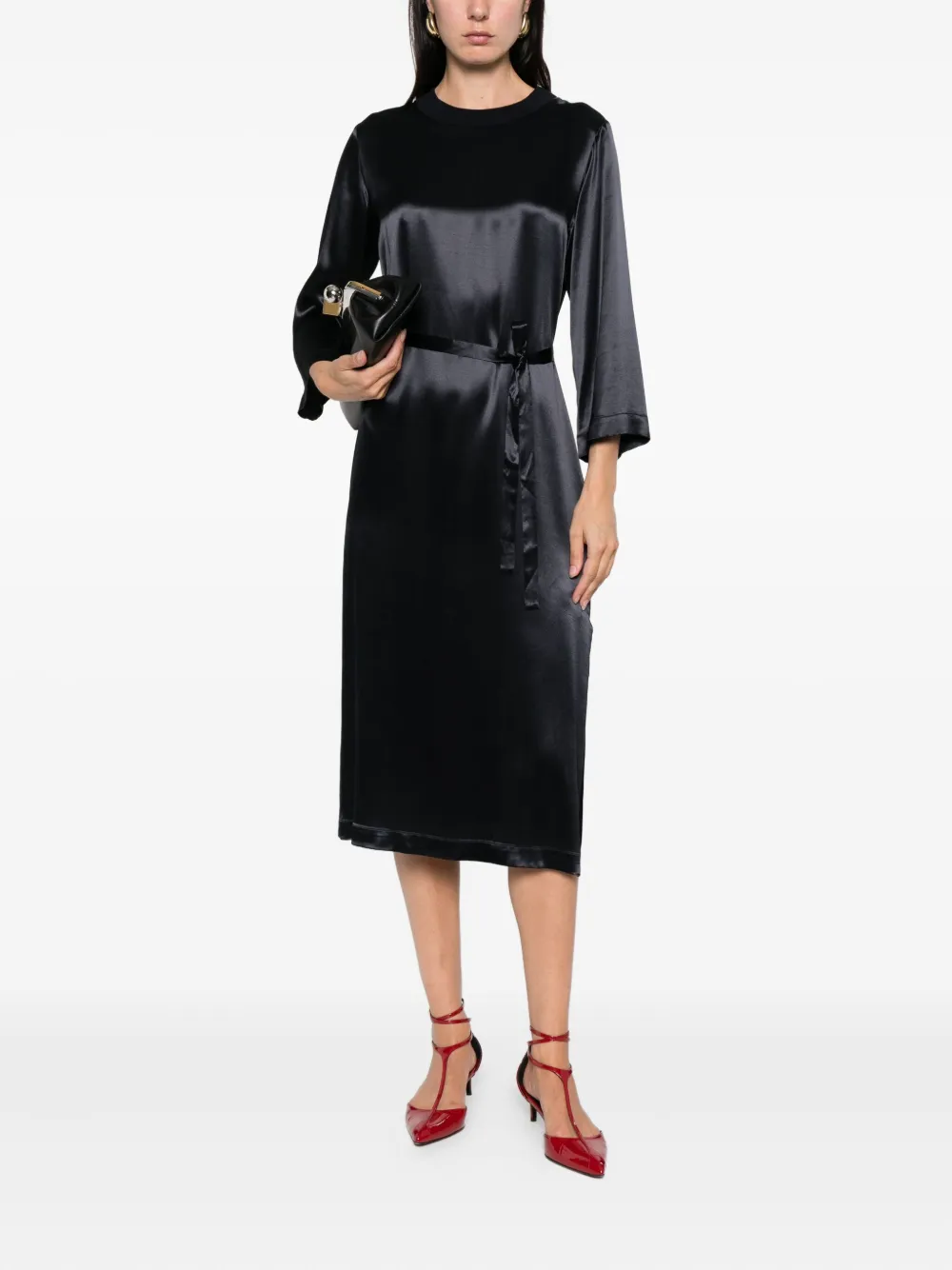 Peserico satin midi dress Blauw