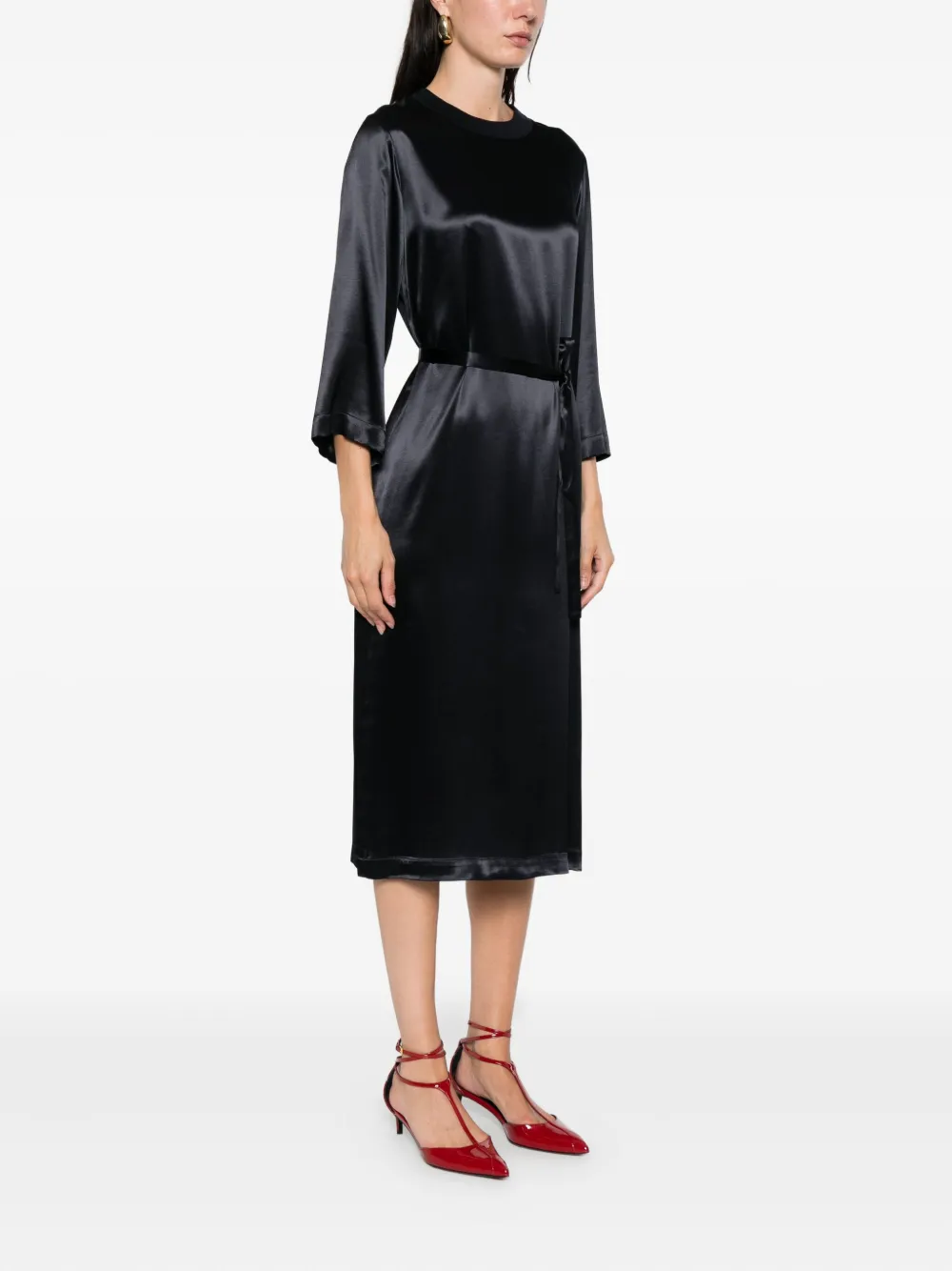 Peserico satin midi dress Blauw