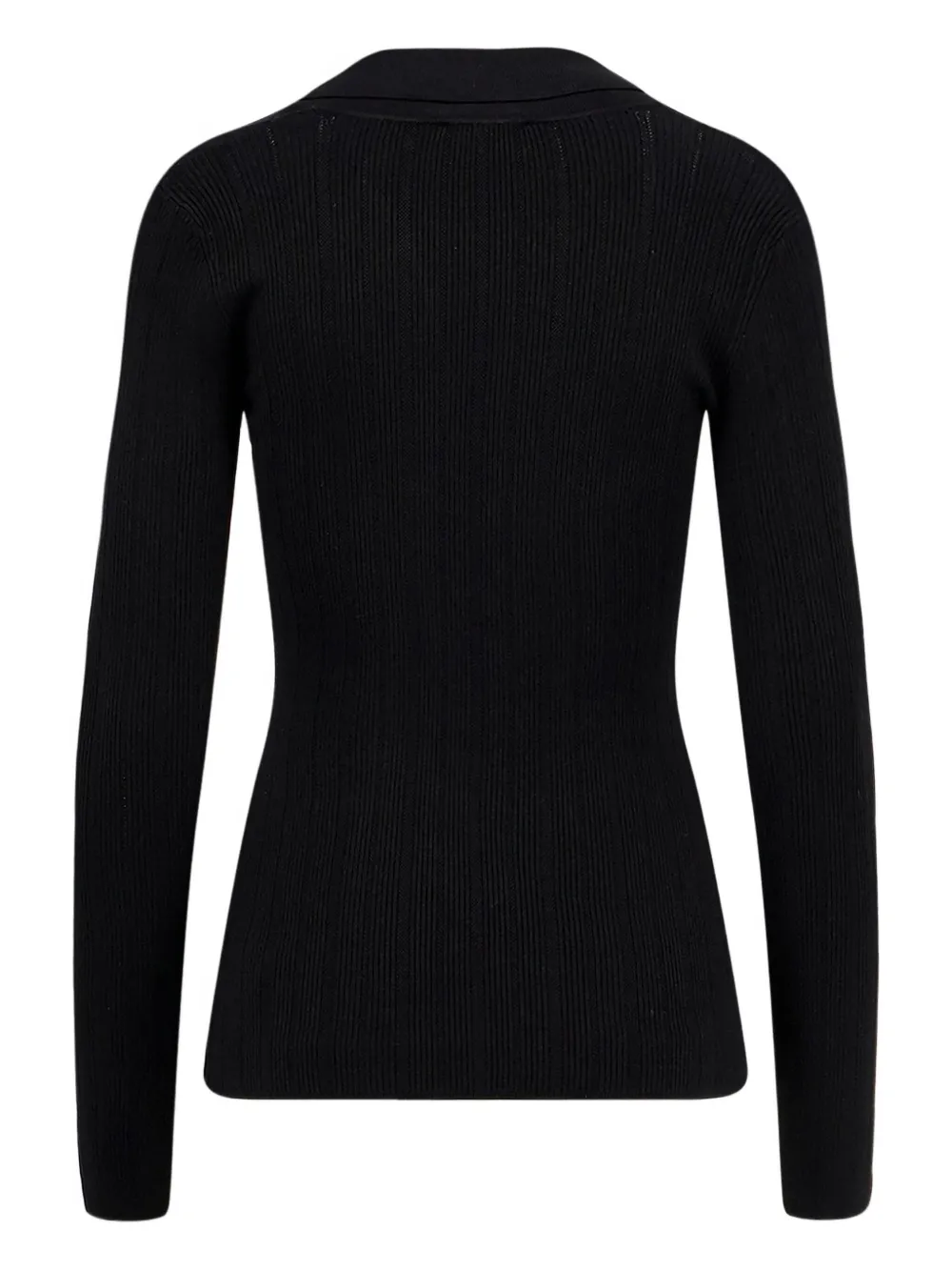 Elisabetta Franchi ribbed-knit polo-neck top Zwart