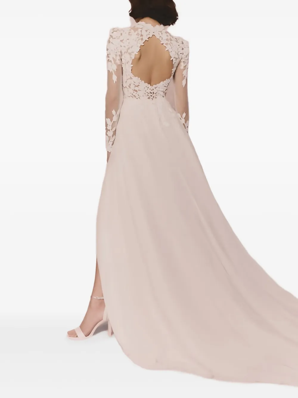 PRONOVIAS PARTY EDIT Teresine floral-lace high-neck dress - Roze